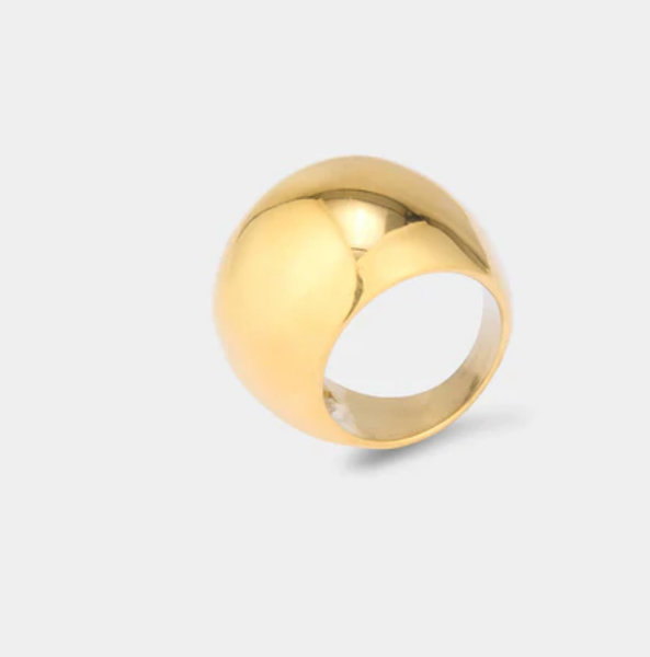 Max Dome Ring- Stainless Steel Waterproof 14K: Silver / 8