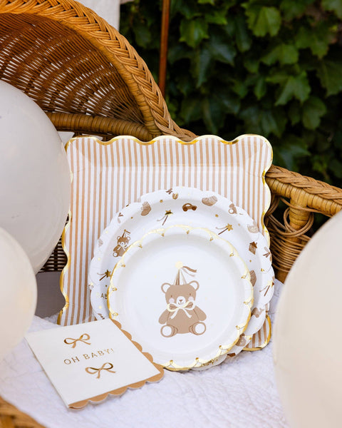 BAB1147 - Tan Striped 10" Plate