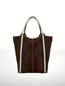 Suede Leather Tote Bag: Coffee