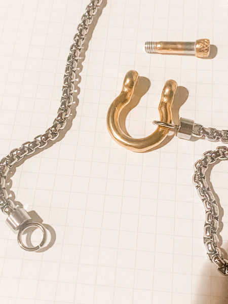 Carabiner Horse Bit Necklace - Waterproof Two Tone