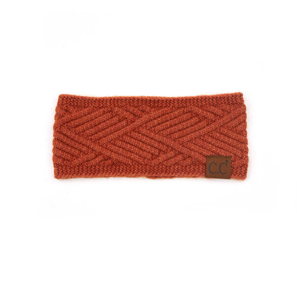 C.C Diagonal Stripe Crisscross Pattern Headwrap: Taupe