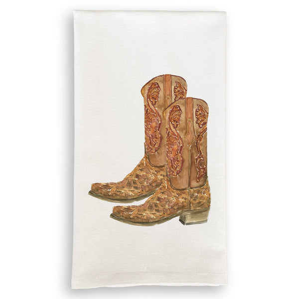 Brown Cowboy Boots: Dishtowel