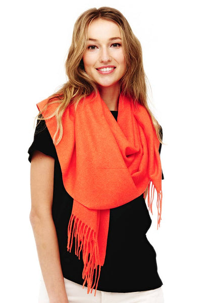 Soft Cashmere Solid Color Fringes Scarf: Heather Gray