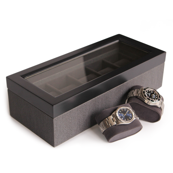 Herringbone Watch Box - 5 Slot