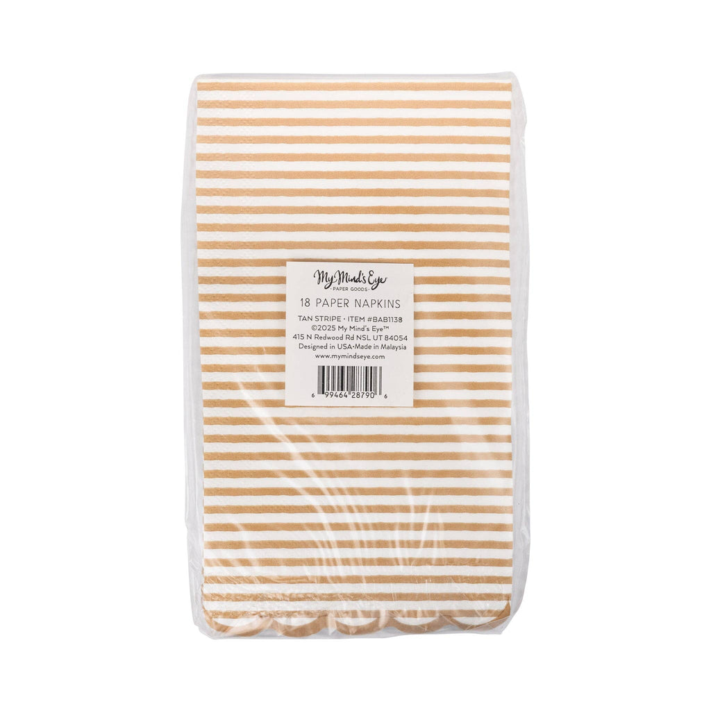 BAB1138 - Tan Striped Dinner Dinner Napkin