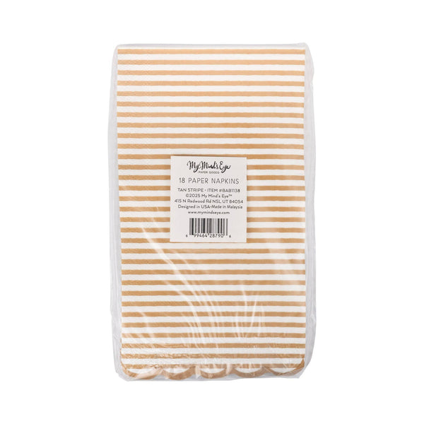 BAB1138 - Tan Striped Dinner Dinner Napkin
