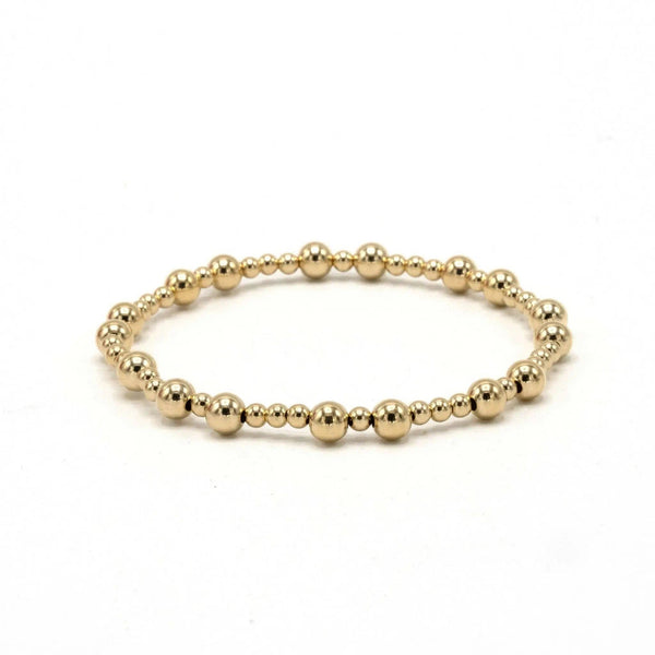 The Charleston 3x5 14k Gold filled Beaded Bracelet: 7"