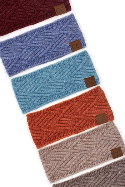 C.C Diagonal Stripe Crisscross Pattern Headwrap: Black