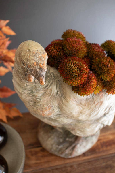 FAUX CONCRETE TURKEY PLANTER: Multi / Faux Concrete / 15" x 9" x 18.5"t