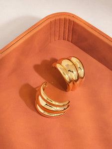 Layered Spiral Earrings - gold, non-tarnish
