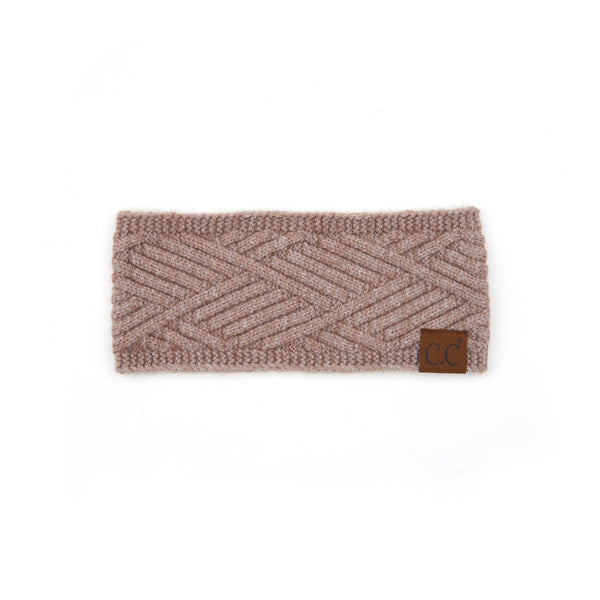 C.C Diagonal Stripe Crisscross Pattern Headwrap: Beige