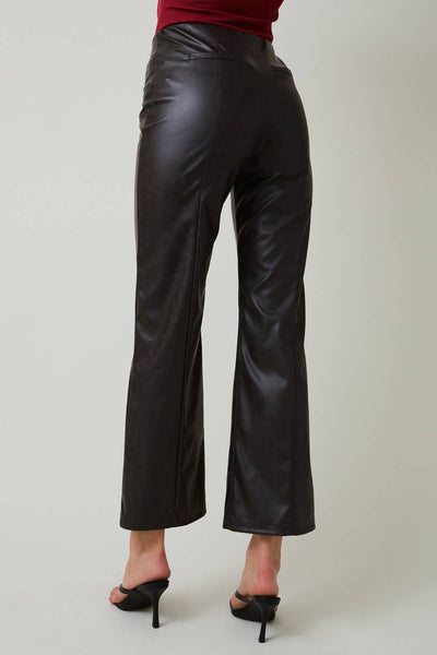 Faded Faux Leather Pants: Charcoal
