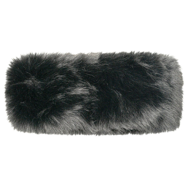 C.C Solid Color Long Faux Fur Headwrap: Black