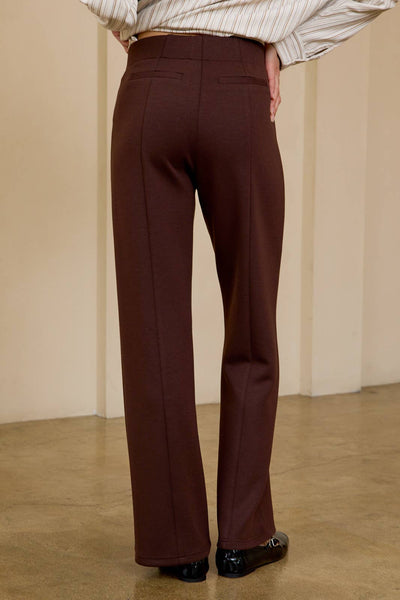 Scuba Wide Leg Pants: Brown