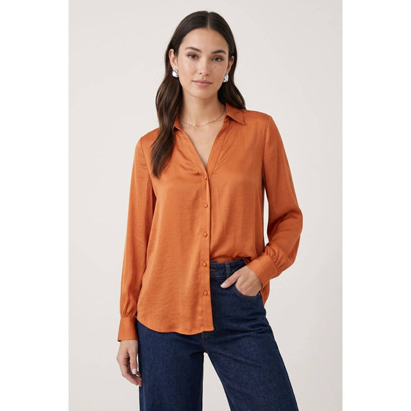 Neck Shirt With Open Seam Sleeve: Mauve / S