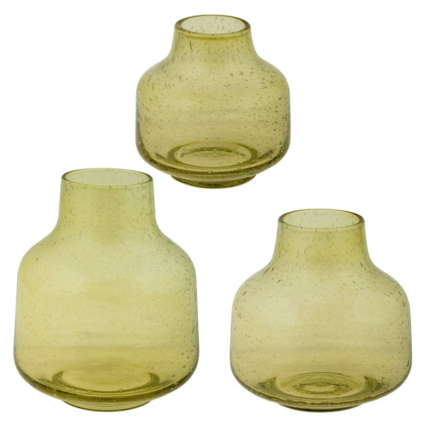 Bubble Glass Vase: Green