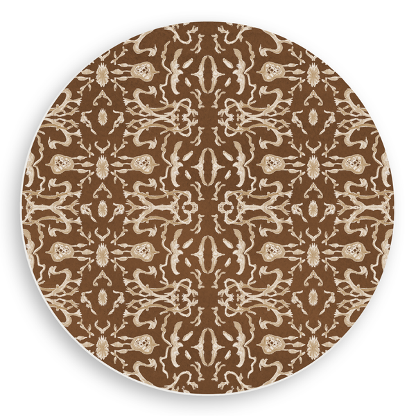 Raw Umber & Parchment Chinoiserie Vinyl Placemat