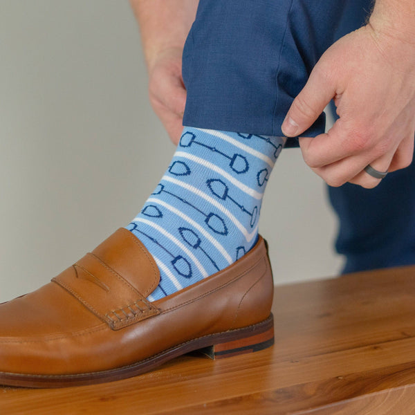 Blue Horse Bit Socks