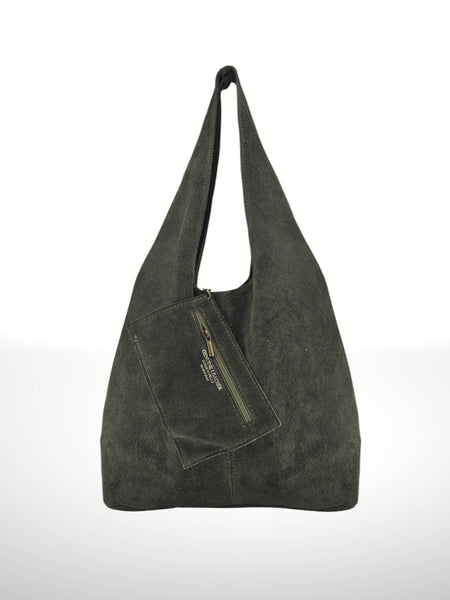 Giannina 221024 Suede Leather Shoulder Bag: Leather