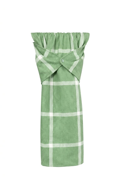 Stay Put Towel - Waffle Weave Green and White