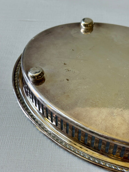 Oval Silverplate Tray with Feet (TCN)