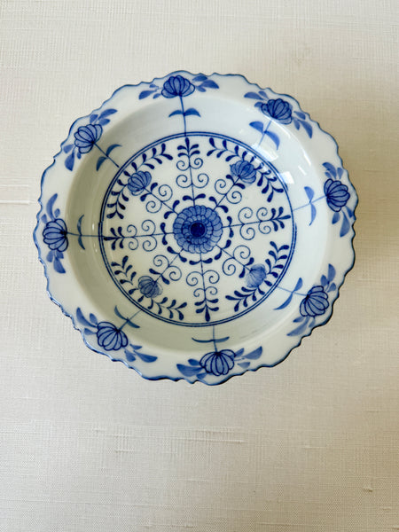 Vintage Blue & White Porcelain Bowl (MMM)