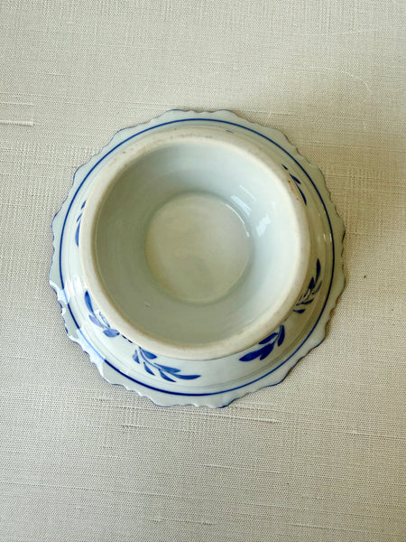 Vintage Blue & White Porcelain Bowl (MMM)