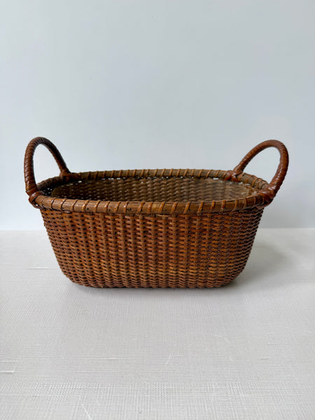 Vintage Woven Rattan Basket (MFT)