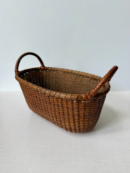 Vintage Woven Rattan Basket (MFT)