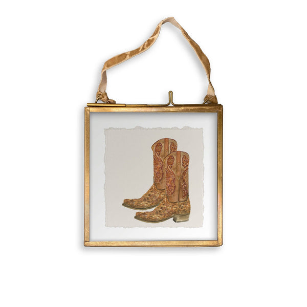 Brown Cowboy Boots: Dishtowel