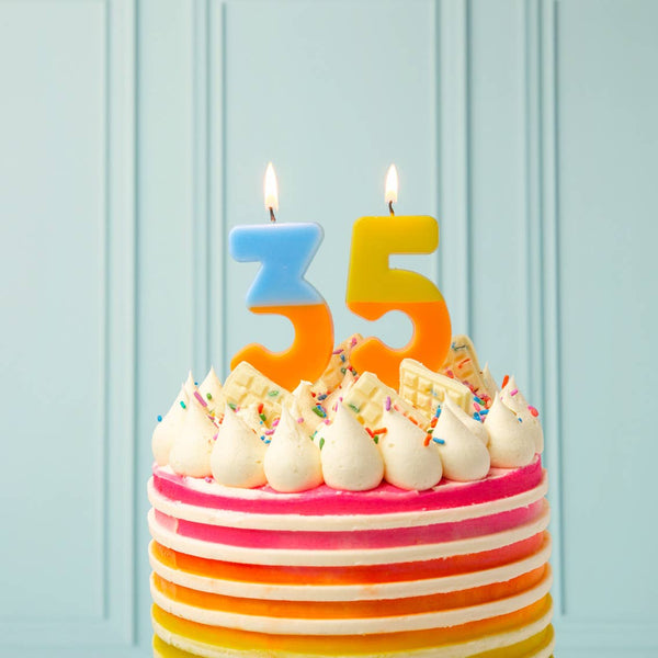 Multicolored Number Candles