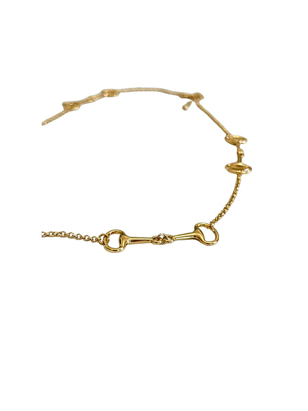 The Snaffle 20" long Chain Necklace. 14K or silver Plated : Silver