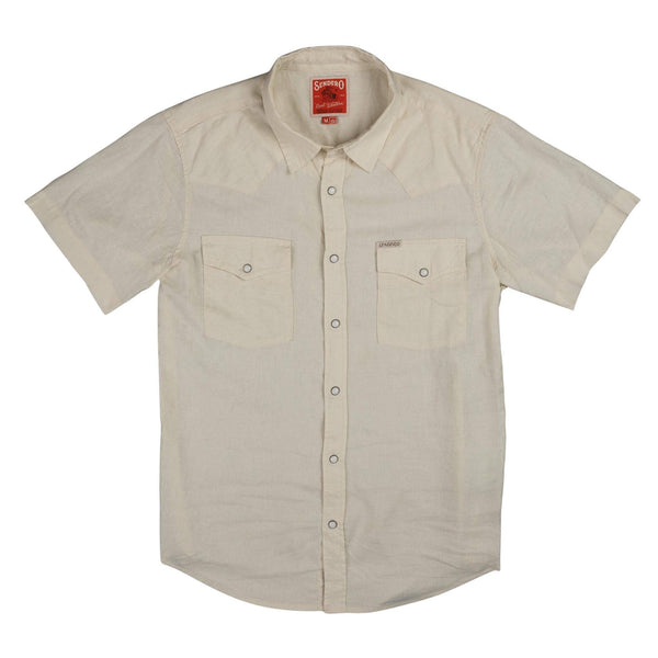 The Wyatt Pearl Snap Short Sleeve Solid Shirt: Antique White / XX-Large