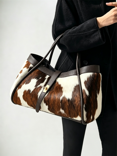 Genuine Calf Hair & Togo Leather Bag