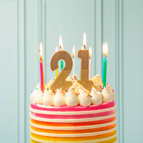 Gold Glitter 0-9 Number Candles