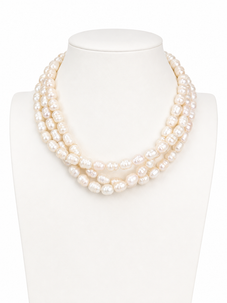 3-Strand Baroque Pearl Necklace