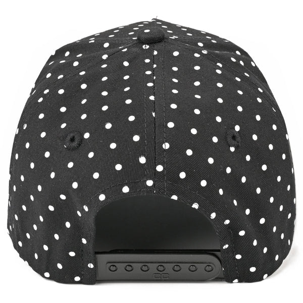 C.C Polka Dot Pattern All Over Trucker Hat: Brown/White