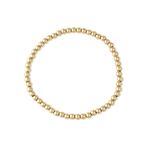 Waterproof Gold Beaded Stretch Bracelet: 5mm