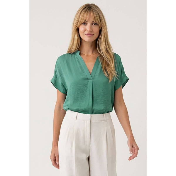Drop Shoulder Regular Blouse: Khaki / M