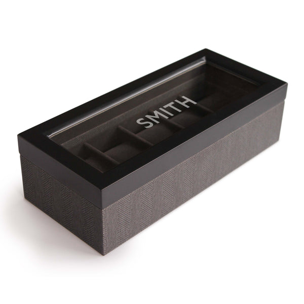 Herringbone Watch Box - 5 Slot