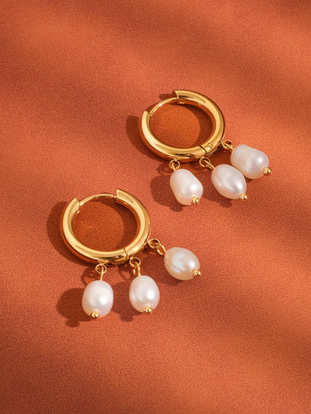 Three Petite Pearl Dangle Earring