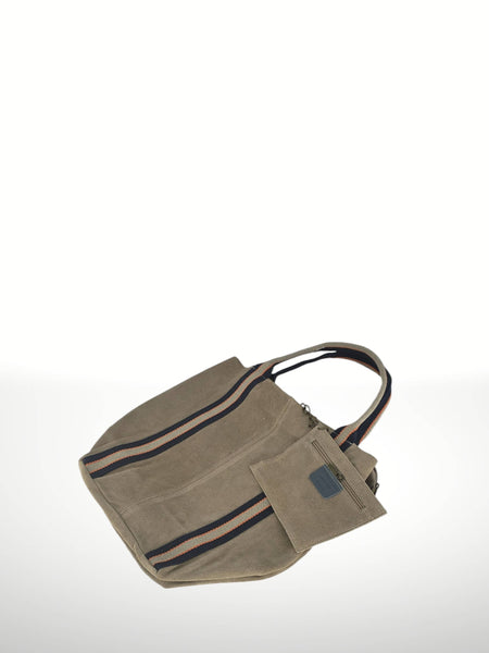 Melody Suede Leather Tote Bag 221890: Dark taupe