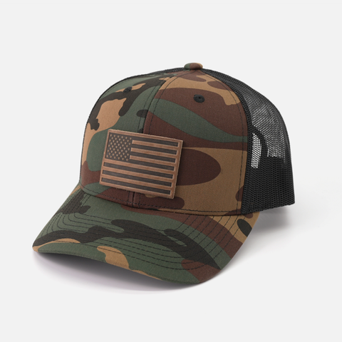 American Flag Hat: Camo