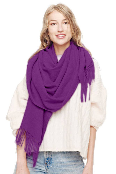 Soft Cashmere Solid Color Fringes Scarf: Heather Taupe