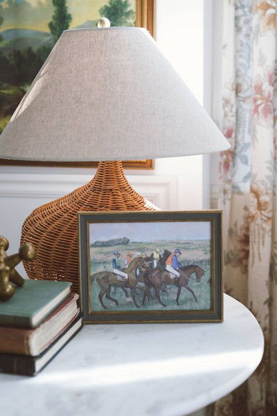 The Races Framed Antique Art: 15x11
