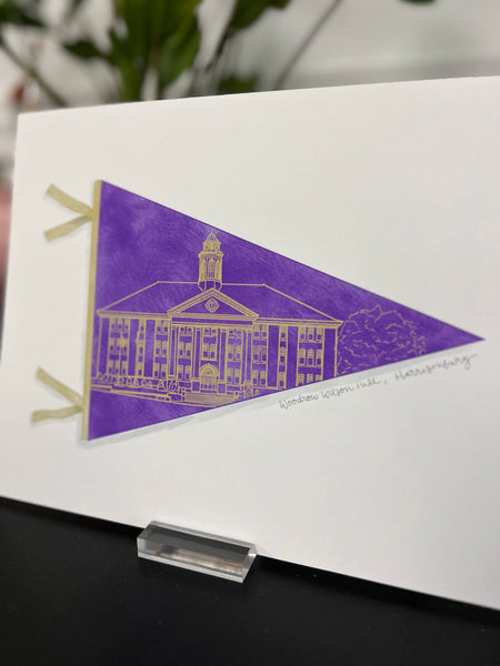 James Madison - Woodrow Wilson Hall Pennant Print, Harrisonburg, Virginia
