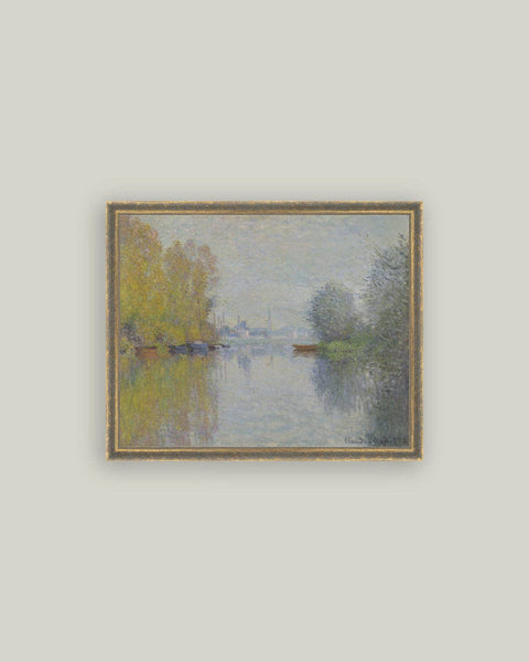Autumn on the Seine Framed Antique Art: 10x8