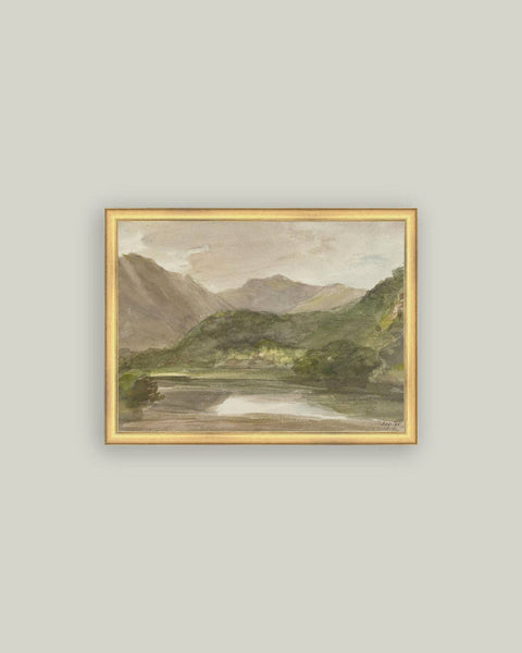 Lake District Framed Antique Art: 11x9