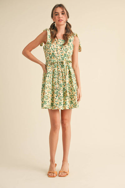 Tiered Mini Dress: Yellow
