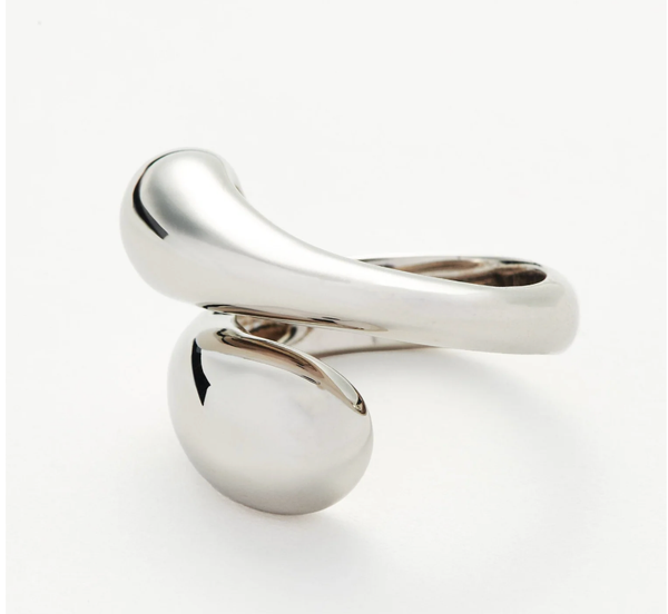 Modern Crossover Ring- Dome Band- Stainless Steel Ring: Yellow Gold